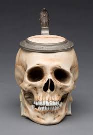 skull shaped beer steins were once