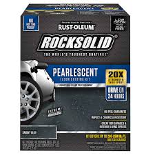 rust oleum 306328 rocksolid pearlescent garage floor coating kit smoky blue