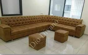 6 seater leather l shape sofa set