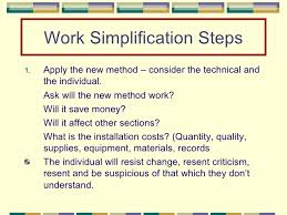 Work Simplification Process