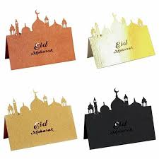 Ramadan cards during the holy month of fasting, send your prayers for allah's blessings to your friends, family, and colleagues. 50pcs Eid Mubarak Card Foil Print For Eid Ramadan Cards Best Laser Hollow Festival Card Seat Card Cards Invitations Aliexpress