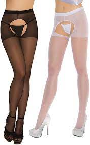 Angelique Womens Sexy Sheer Crotchless Pantyhose Hosiery Stockings Tights,  2 Pack: Clothing, Shoes & Jewelry - Amazon.com