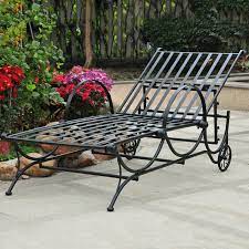Wrought Iron Patio Chaise Lounge Chair