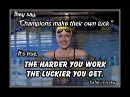 The olympic swimmer on setting unreasonable goals, beating her personal swimmer katie ledecky famously credits her success to hard work and perseverance; Inspirational Katie Ledecky The Harder You Work Quote Poster Motivational Swimming Wall Art Gift Arleyart Com