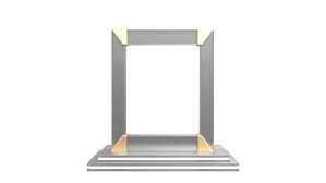 3d Render Glass Frame Stand Or