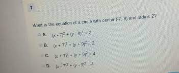 Equation Of A Circle With The Center