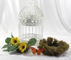 White Metal Dome Shaped Bird Cage
