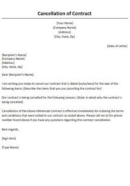 sle contract cancellation letters in