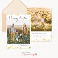 Easter Photo Card Template Strawberry Kit