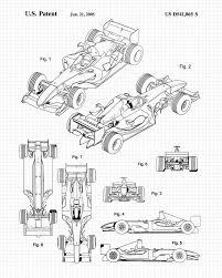 Vintage F1 Auto Racing Patent Prints 2