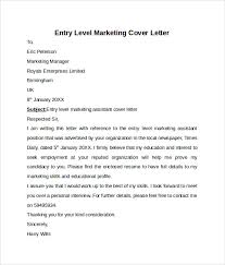 Entry Level Cover Letter Templates 9 Free Samples