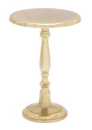 Gold Metal Round Modern End Table