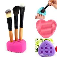 makeup brush cleaner silicone heart