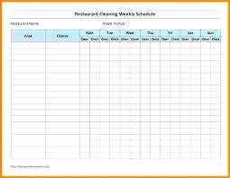 Work Schedule Template With Restaurant Employee Free Excel Cleaning