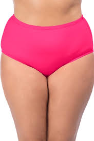 La Blanca Solid Watermelon Pink Plus Size Hi Rise Swim Bottom
