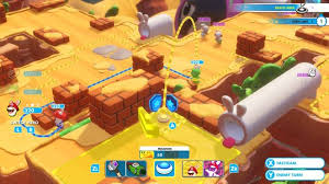 Jump on the spin jump platform and fly down to the red turtle. World 2 Sherbet Desert Revisited Challenges And World 2 S Mario Rabbids Kingdom Battle Walkthrough Neoseeker