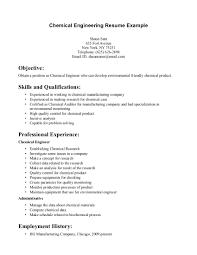 Chemical Process Engineer Work Experience Letters Free Sample Resume Cover