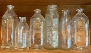 Lot Six Glass Baby Feeding Bottles