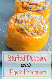 Pasta Primavera Stuffed In Bell Pepper Healing Tomato Recipes gambar png