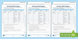 Detailed budget for initial budget period: Working With Budgets Differentiated Worksheets