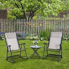 Outsunny 3 Piece Outdoor Rocking Chair