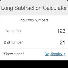 Long Subtraction Calculator With Steps