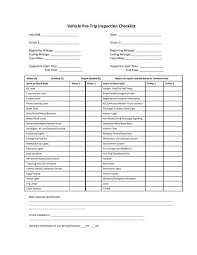 vehicle pre trip inspection checklist