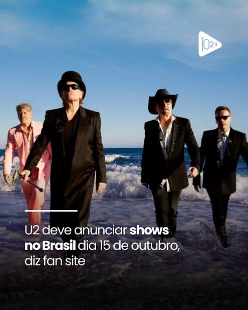 U2 pode anunciar novidades da turnê de 2027 em breve! 👀 Segundo rumores, o anúncio das primeiras etapas pode acontecer em 15 de outubro, com possível passagem pela América do Sul e