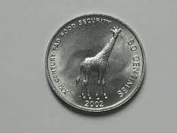 Congo (DR) 2002 50 CENTIMES Aluminum Coin UNC with Toned-Lustre &amp;  Giraffe Animal | eBay