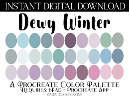 dewy winter procreate color palette