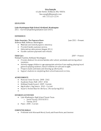 High School Student Resume With No Work Experience Format