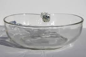 Apple Shaped Clear Glass Salad Bowl Or