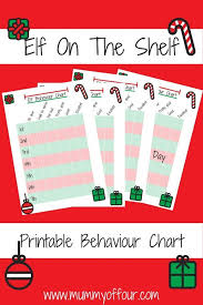 Printable Behaviour Chart From Elf On The Shelf Behaviour