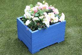 Blue Small Wooden Planter 50x40x33