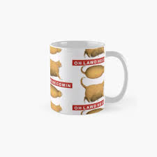 Oh Lawd He Comin Cat Chonk Chart Mug By Xn43 Kitchen Gear