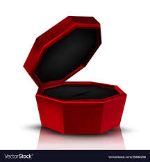 red velvet opened jewelry box vector image