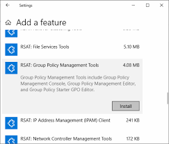 Windows 10 Install Group Policy Management Console