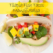 tilapia fish tacos with mango salsa