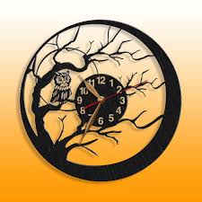 Wall Clock Owl Non Ticking Large 12