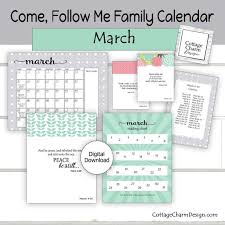 Come Follow Me Family Calendar Printable Pack March