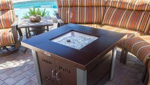 Square Fire Pit In Hammered Bronze With