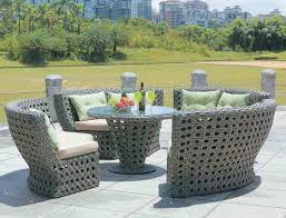 rattan garden furniture round table and