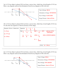 This two page worksheet contains the following: Physics Optics Convex Lens Practice Worksheet Notes
