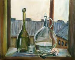 Glass Bottle Painting By Hanna