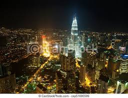 Kuala lumpur skyline, view of the city, skyscrapers with a beautiful sky. Aerial View Kuala Lumpur City Skyline In Night Aerial Night View Of Kuala Lumpur Skyline Capital City Malaysia Southeast Canstock