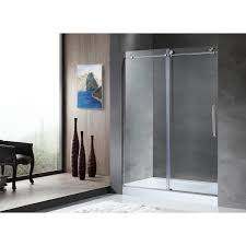 Anzzi Sd Az8077 02bn Leon Series 60 In By 76 In Frameless Sliding Shower Door In Brushed Nickel With Handle