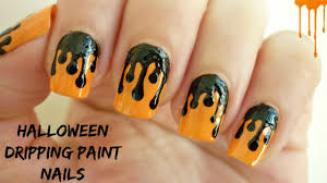 halloween dripping paint nail art