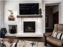 Wooden Mantle And Calacatta Quartz