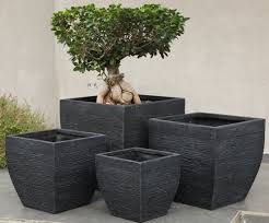 outdoor black designer planter size