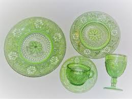 Vintage Tiara Glassware Chantilly Green